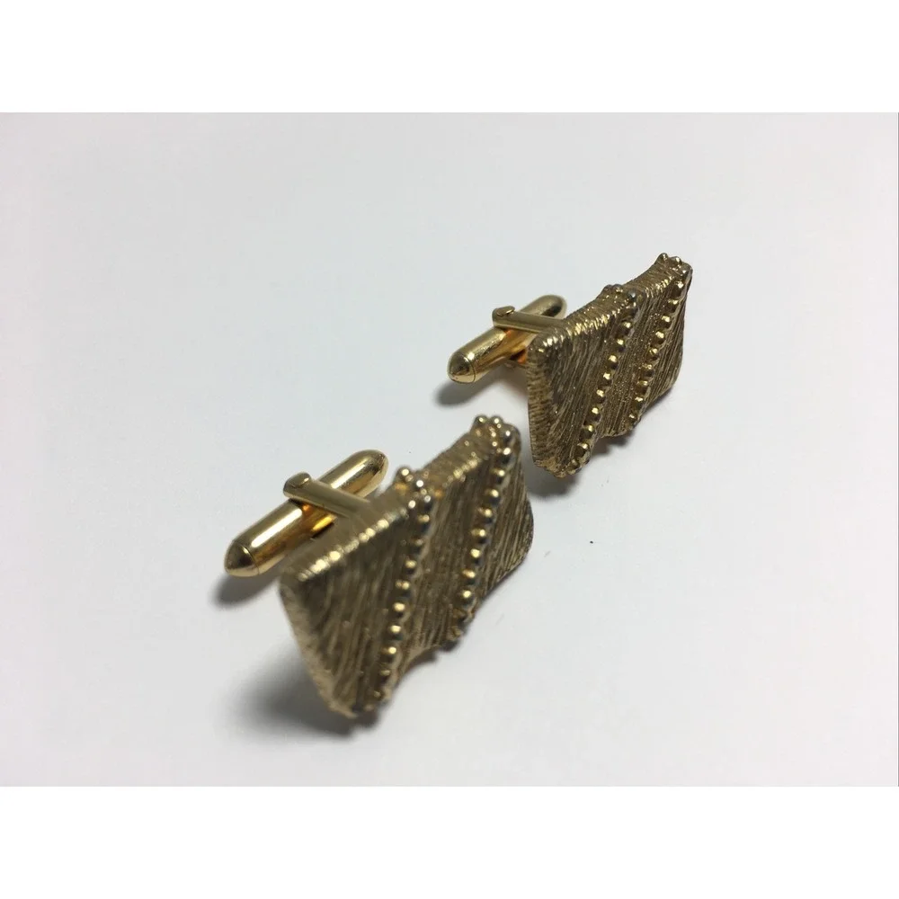 Mens Vintage Cufflinks Signed Swank Gold Rectangle